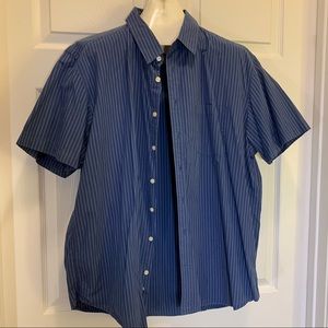Old Navy Blue Strip Short Sleeve Button Up Shirt XL